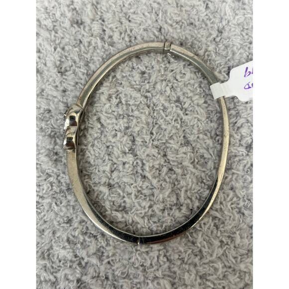 Sterling Silver Diamond Pave Infinity Loop Hinged Bangle Bracelet #63706 - Picture 5 of 9